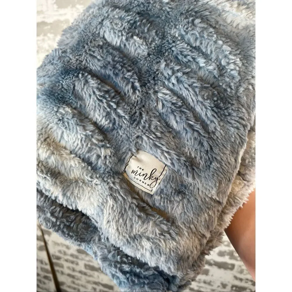 Minky corner | baby blanket square baby blue sky color